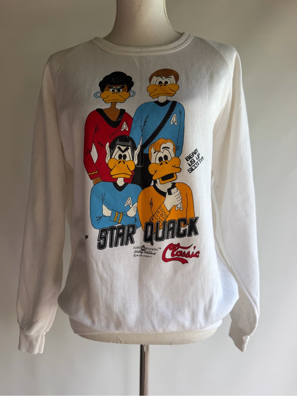 Ultra Rare Vintage 80s Star Quack Sweatshirt by Just Ducky - sz L